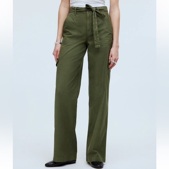 Madewell Griff Superwide-Leg Cargo Pants Garment Dye Desert Olive 29‎ NWT NO076 - Picture 1 of 12